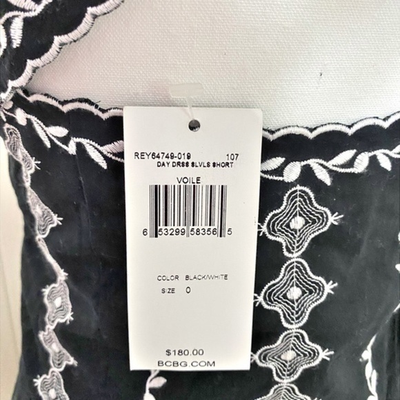 BCBG‎ MaxAzria Black White Embroidered Sundress NWT - Picture 3 of 12